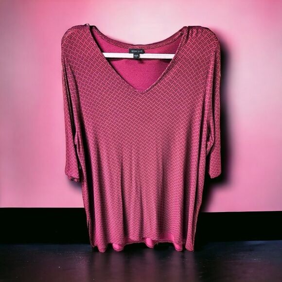 J. JILL Wearever Collection Women's Mauve &  Black 3/4 Sleeve Tunic - Picture 1 of 12